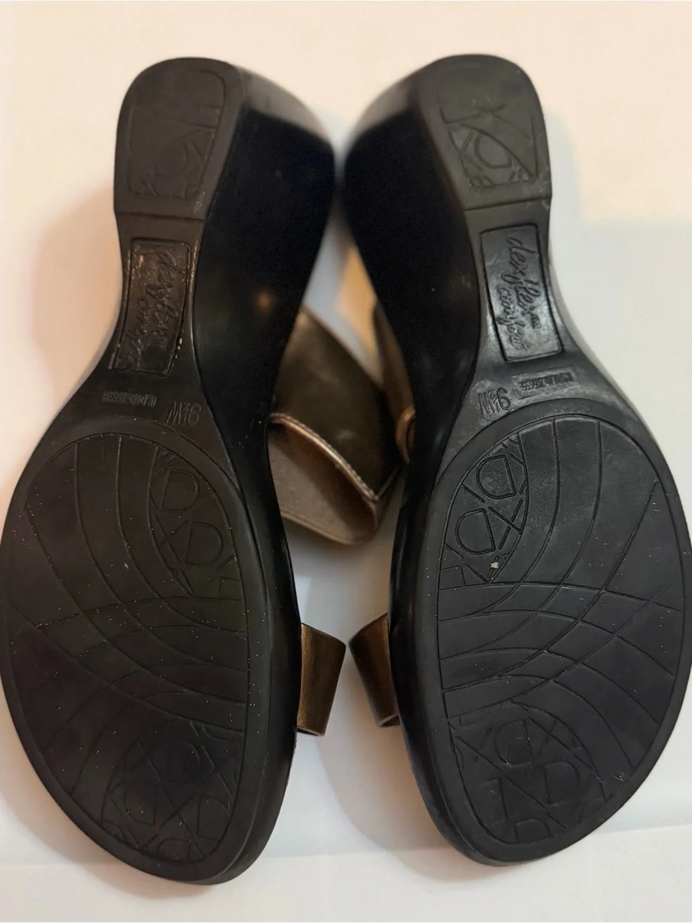 Dexflex Comfort Bronze Slide Wedge Sandals for Women| 9.5 Wide
